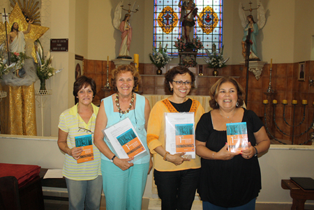 Representantes da comunidade no retiro do Congresso de Leigos: Deolinda, Evaniza, Rinalda e Silvia